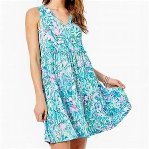 Lilly Pulitzer Lorina Swing dress Blue Ibiza Cabana XL
